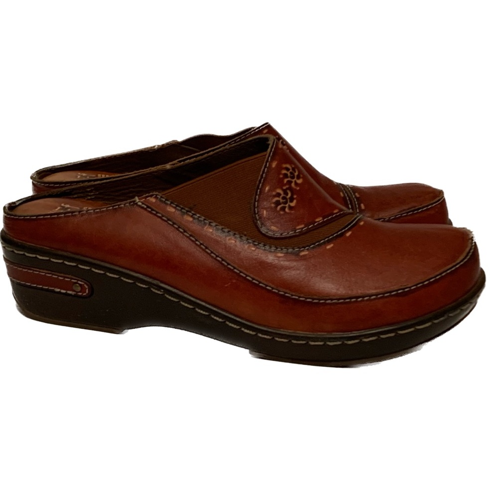 L'artiste Spring Step Shoes clogs size 41  (9.5-10 US) Comfort Brown Floral